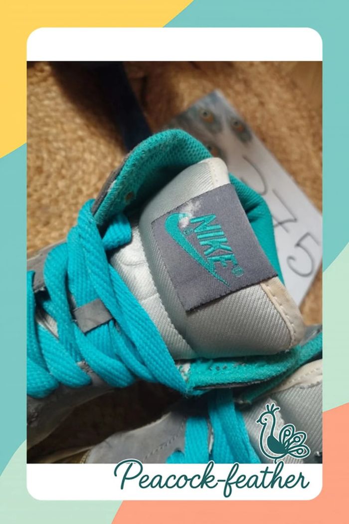 Baskets Nike grises turquoise 37.5 - photo numéro 3