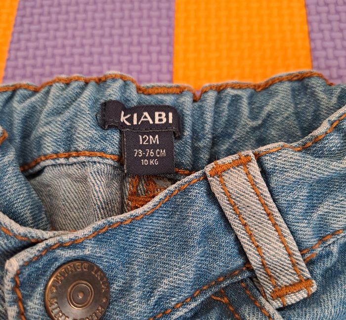 Pantalon jean bleu, kiabi, taille 12 mois (73/76 cm) - photo numéro 3