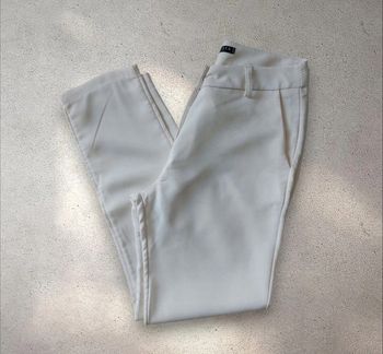 Pantalon de tailleur blanc coupe droite femme 38