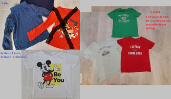 Lot de t shirts 5 ans garçon