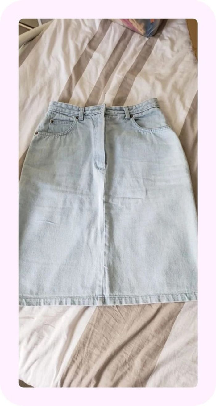 Jupe en jean mi longue en 36