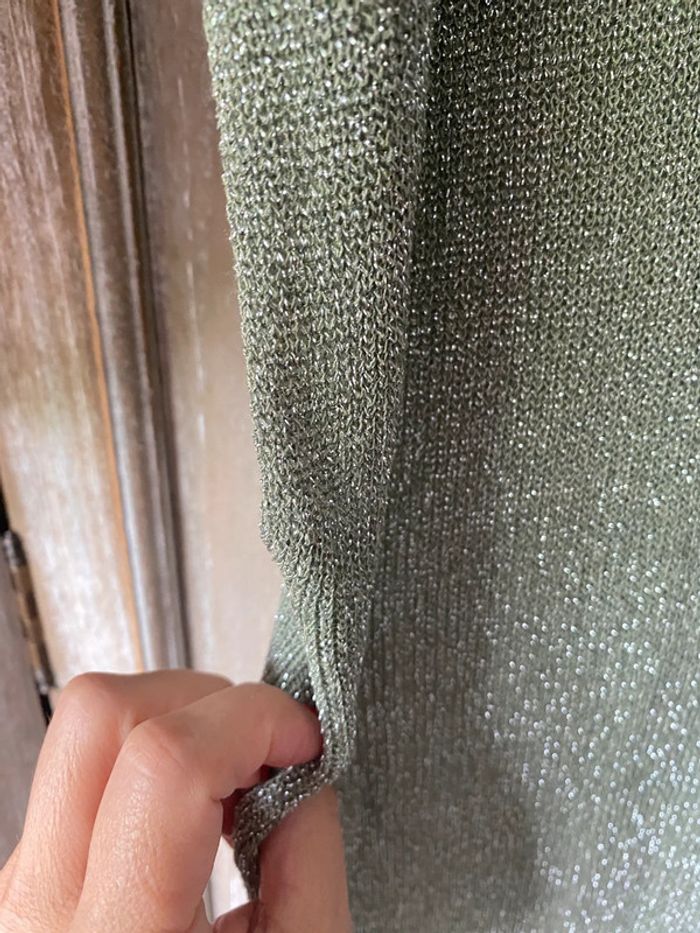 Robe maille lurex kaki - photo numéro 5