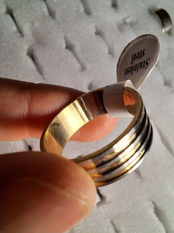 Bague acier inoxydable dorées