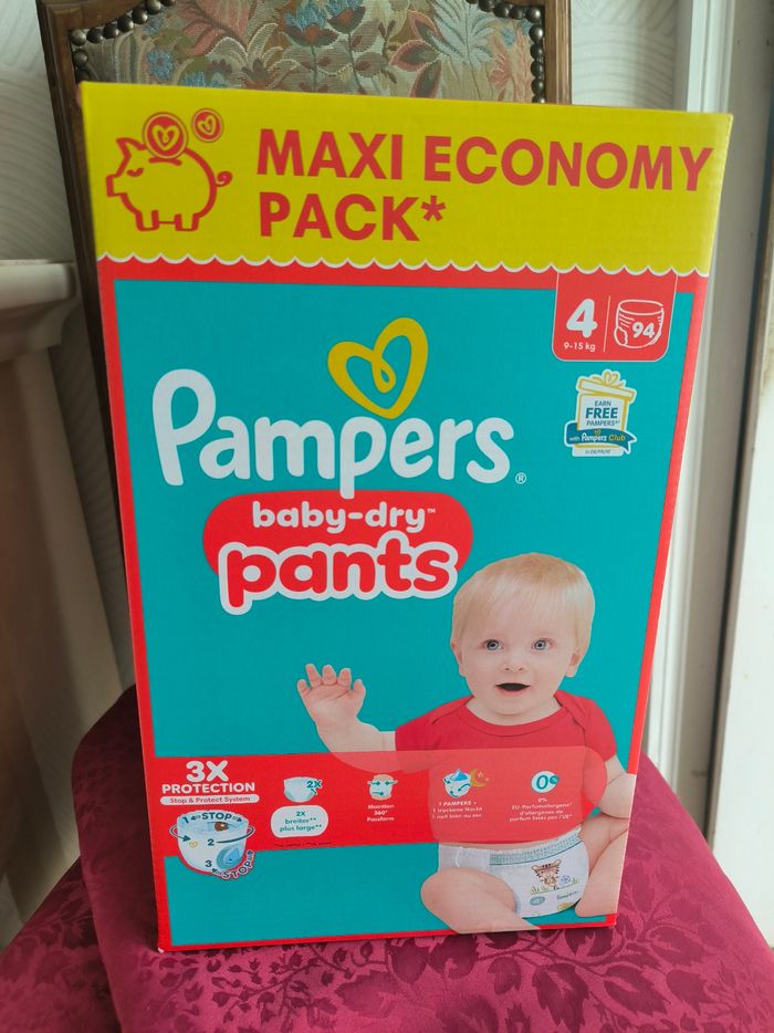 Couches Pampers Baby-Dry Pants – Taille 4 – Pack Maxi Économie (94 couches) – Neuf - photo numéro 2