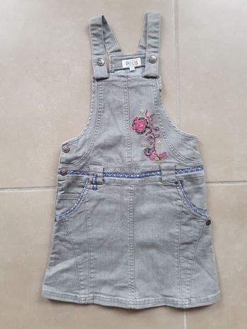 Robe salopette en jean gris 8 ans LA COMPAGNIE DES PETITS TBE