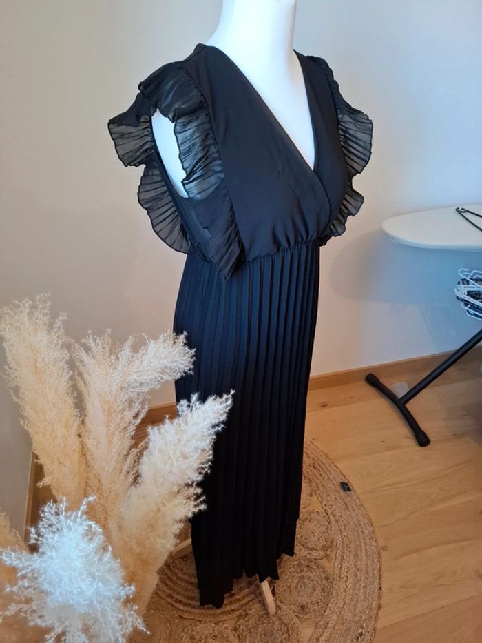 Robe longue noire cache-coeur plissée taille S/M 36/38 - photo numéro 7