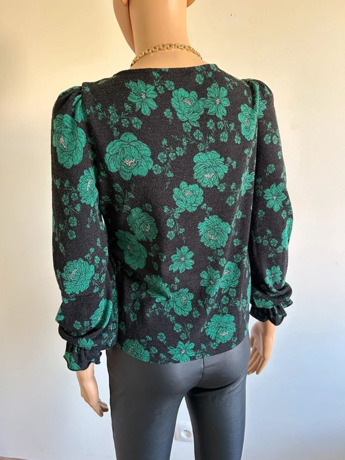 Pull court noir et vert Naf Naf taille XS état satisfaisant (bouloches) - photo numéro 8