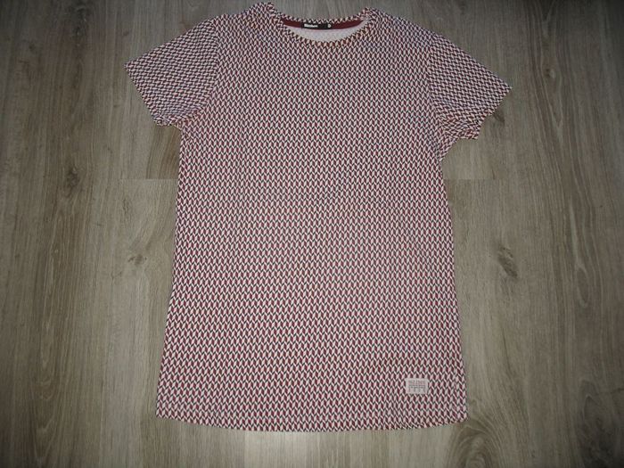 TEE SHIRT MC BLANC A MOTIFS BORDEAUX "BIZZBEE" - TAILLE XS - n°05 - photo numéro 3