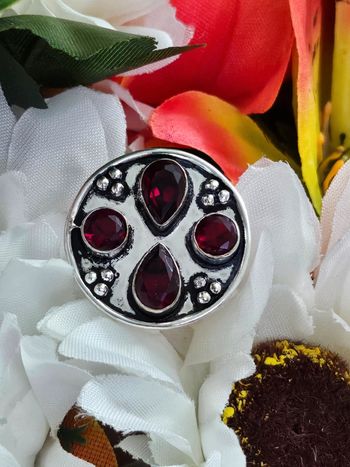 Bague en argent sterling 925 avec pierre grenat rouge