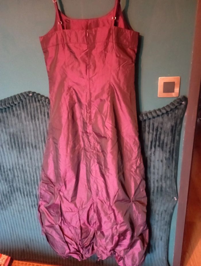 Robe longue de soirée en satin violet foncé - photo numéro 7