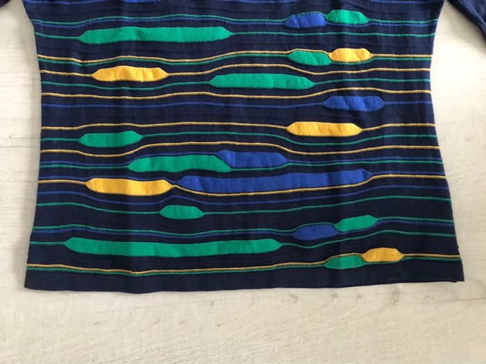 MM4- Pull vintage imprimé multicolore en coton T unique (40-44) - photo numéro 4