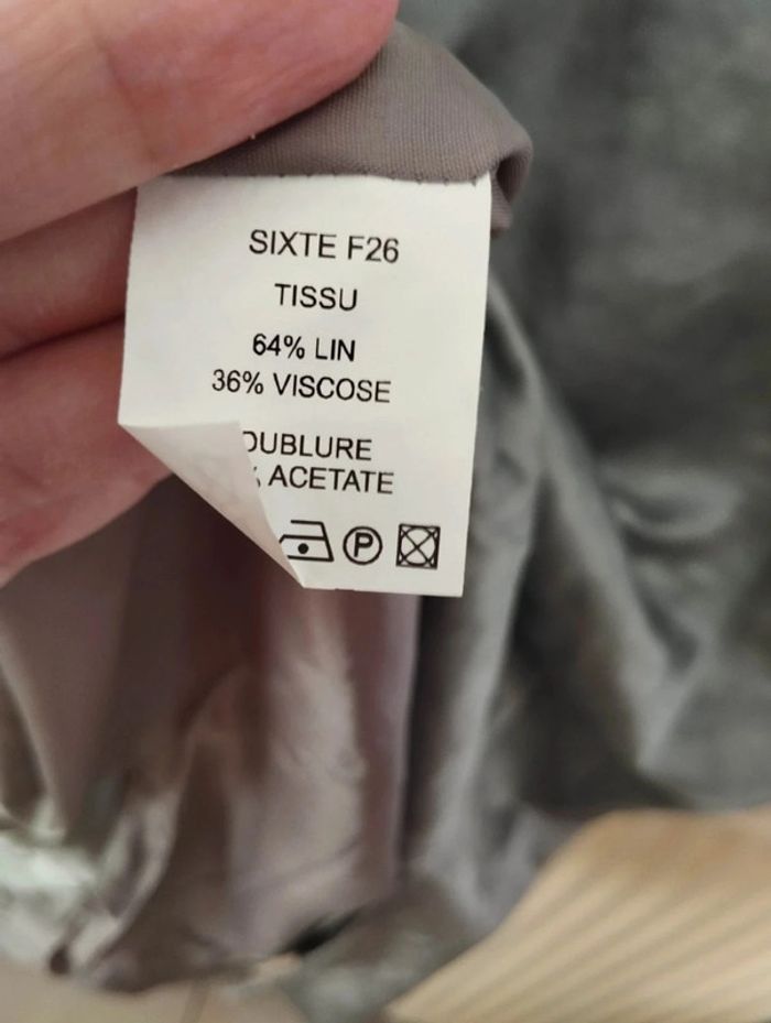 🌹 Ensemble Veste & Robe Gris Irisé Lin Antonelle T38/40🌹 - photo numéro 16