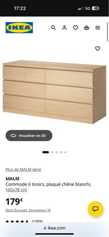 Commode 6 tiroirs 