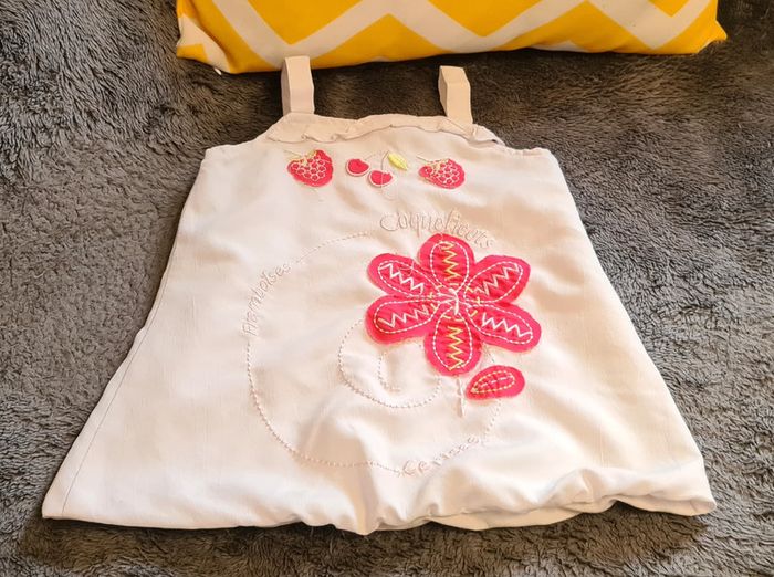 Robe blanche et rose fille taille 6 mois Tom et Kiddy - photo numéro 2