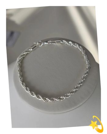 Bracelet maille Torsadé 4mm 20cm