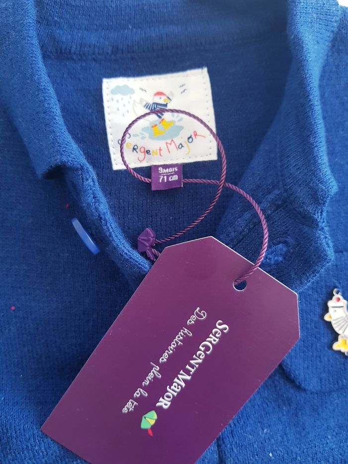 Sergent Major - Gilet boutonné - Bleu marine - Neuf avec étiquette (9 mois) - photo numéro 4