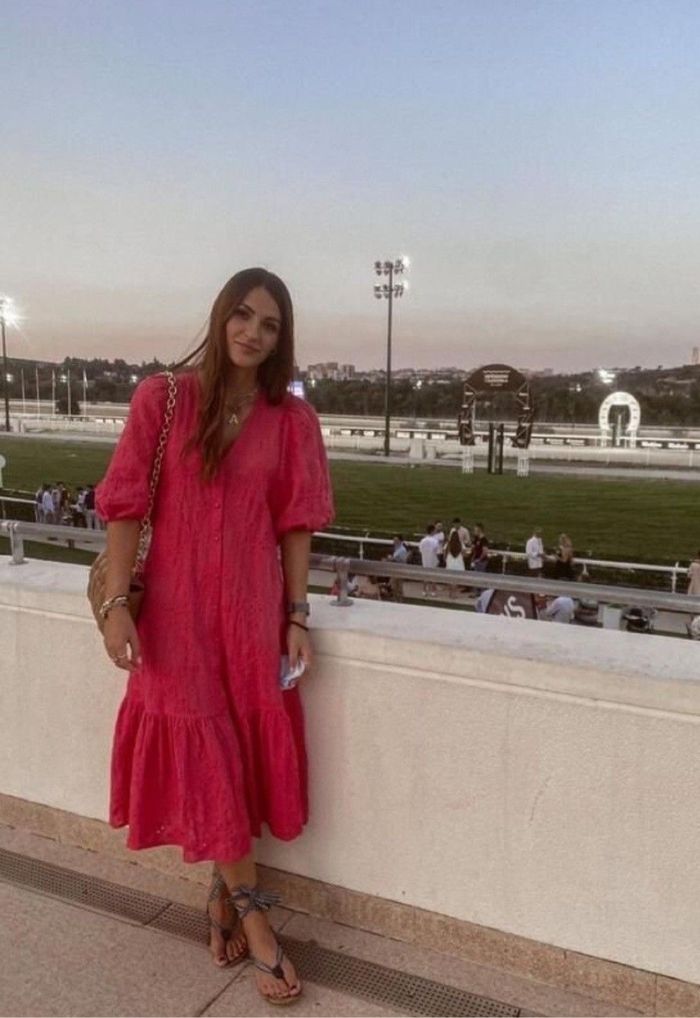 Robe longue en broderie anglaise