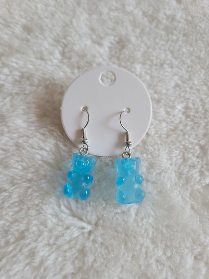 Boucle d’oreille haribo bleu - photo numéro 5