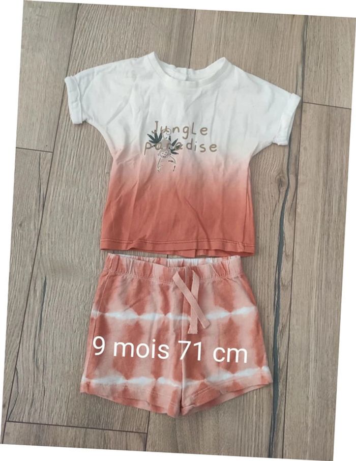 Ensemble short + tee-shirt 9 mois Vertbaudet