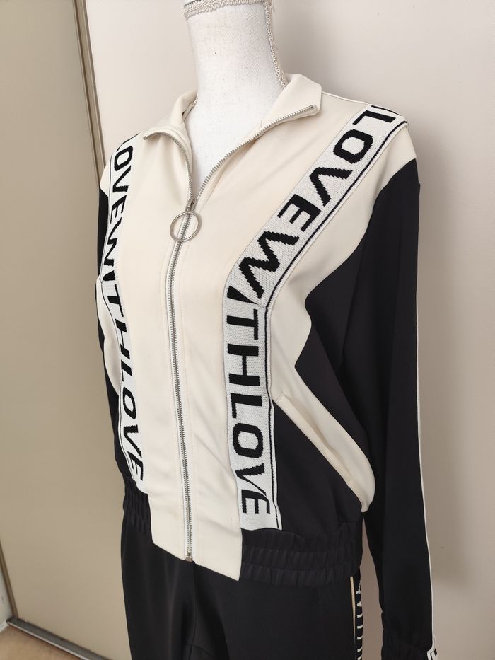 Ensemble veste pantalon Màje taille 38 noir blanc toutes saisons - photo numéro 3