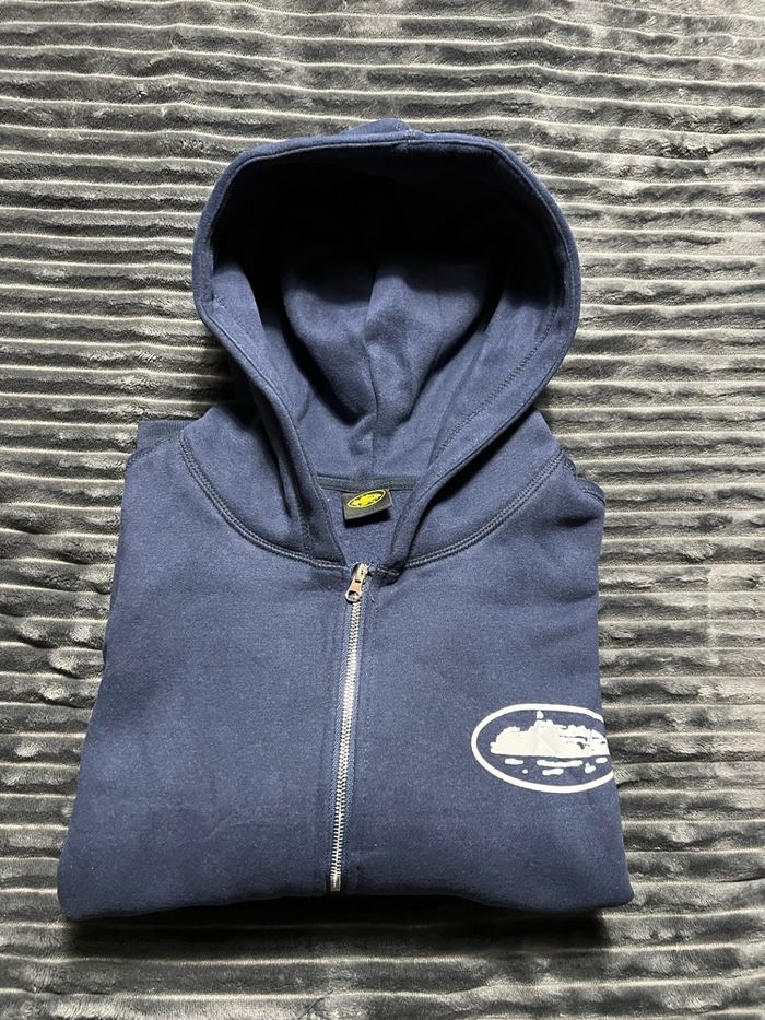 Sweat à capuche bleu corteiz - neuf sans étiquette taille M - photo numéro 3