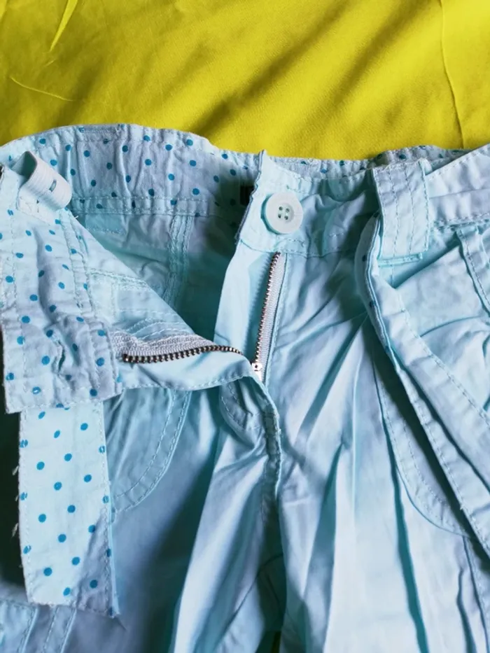 Pantacourt bleu ciel fille - photo numéro 3