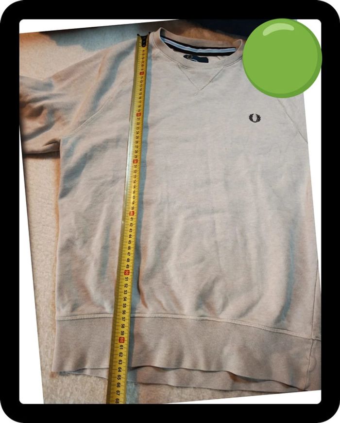 Sweatshirt Fred Perry Authentique M6313 - Beige/Écru - Très Bon État - photo numéro 6