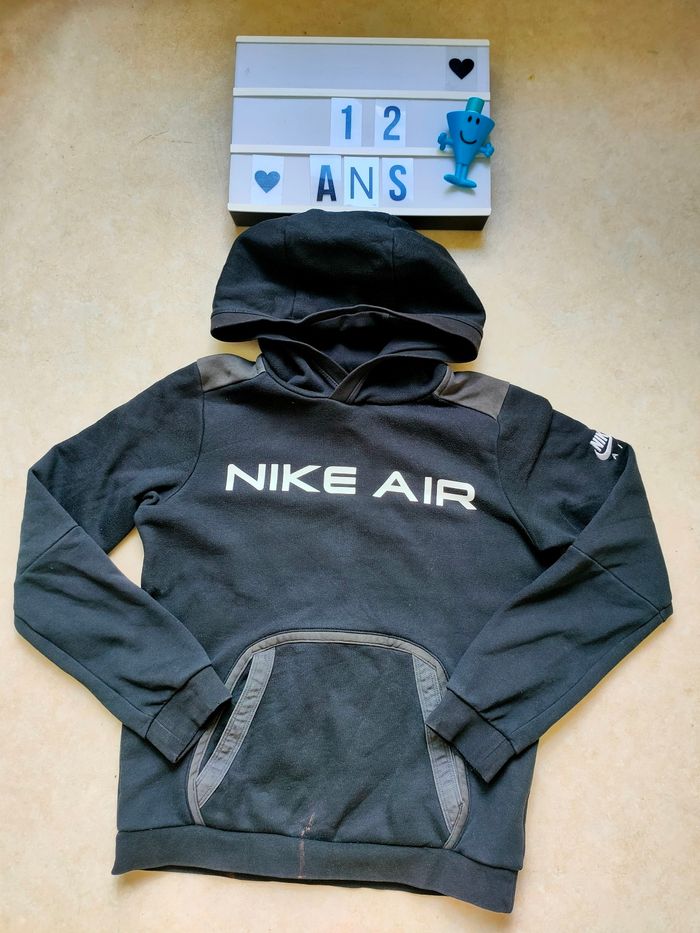 Sweat à capuche Nike noir et gris 12 ans - photo numéro 1