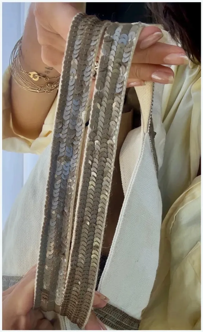 Sac cabas Vanessa Bruno lin blanc cassé bon état - photo numéro 5