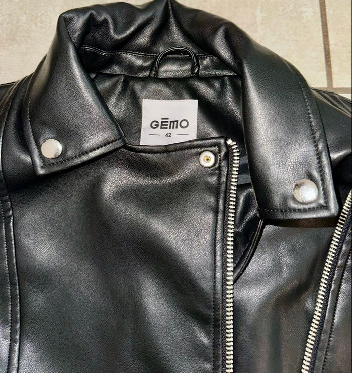 Perfecto noir en simili cuir - Veste motard intemporelle - Taille S - photo numéro 6