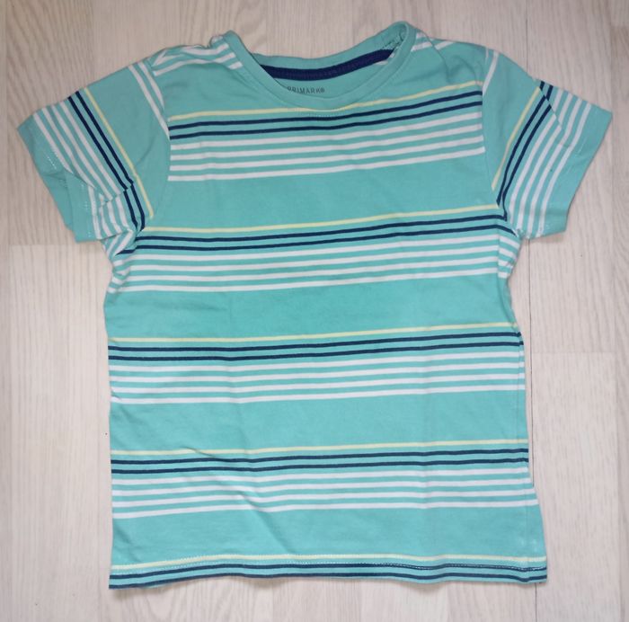 Tee-shirt marinière turquoise Primark T. 6-7 ans