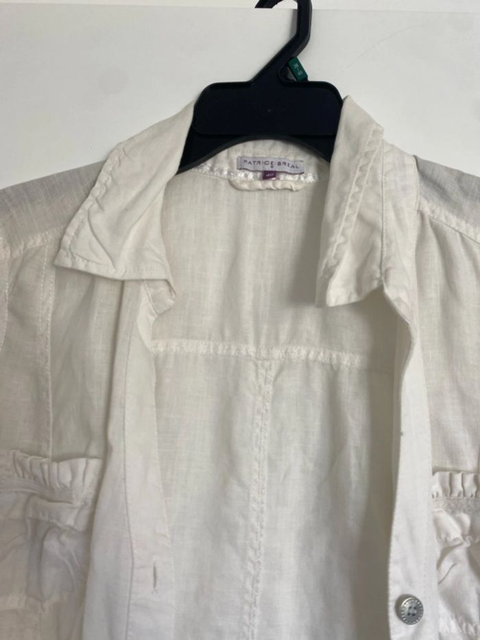 Robe blanche a bouton en lin - photo numéro 2
