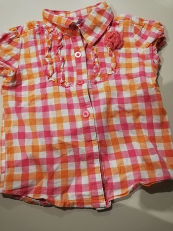 Chemise manches courtes à carreaux fille 3 ans