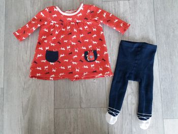 Robe + Collants "Les bébés sont comme ça" by Absorba taille 1mois