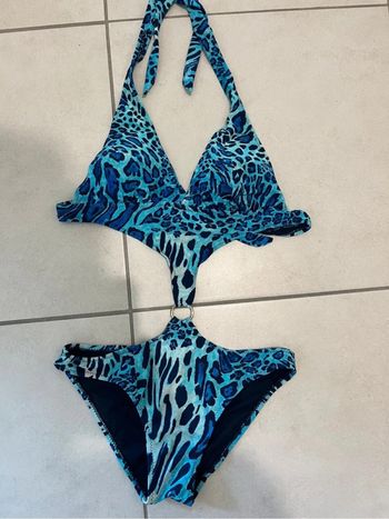 Maillot de bain 1 pièce Léopard bleu Taille S / M Leonado