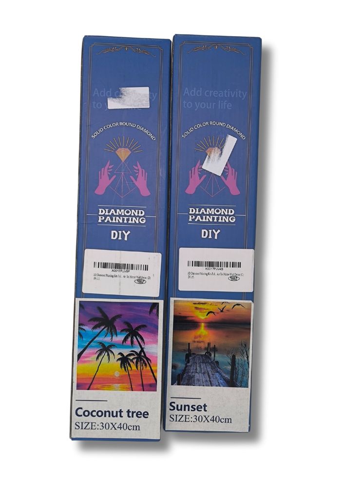 🎨 Kits Diamond Painting – Paysages "Coconut Tree" & "Sunset" 🌅