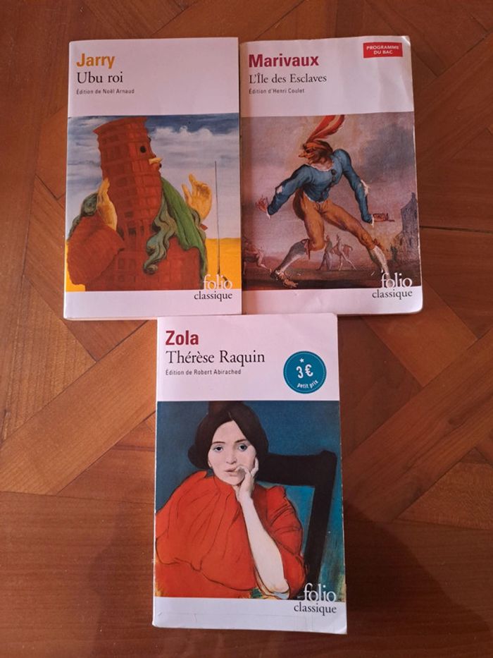Lot de 3 livres édition folio classique