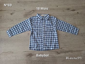 🌷N°69🌷Chemise Longues Manches - Babybol - 18 Mois🌷