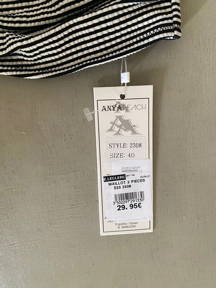 Maillot de bain Anya Beach 2 pièce taille 40 blanc et noir - photo numéro 8