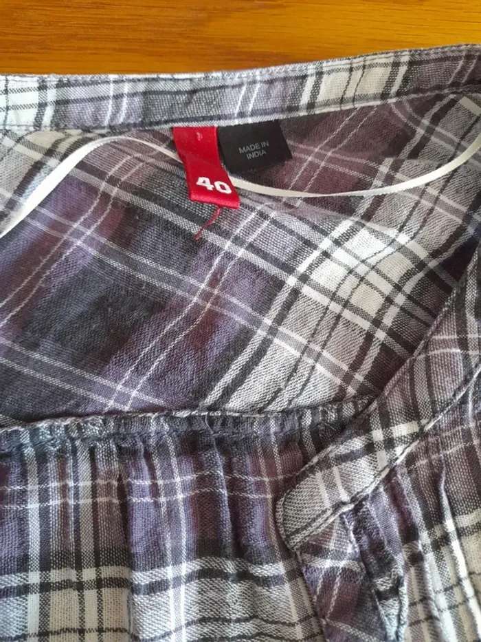 Chemise a carreaux manches 3/4 - photo numéro 2
