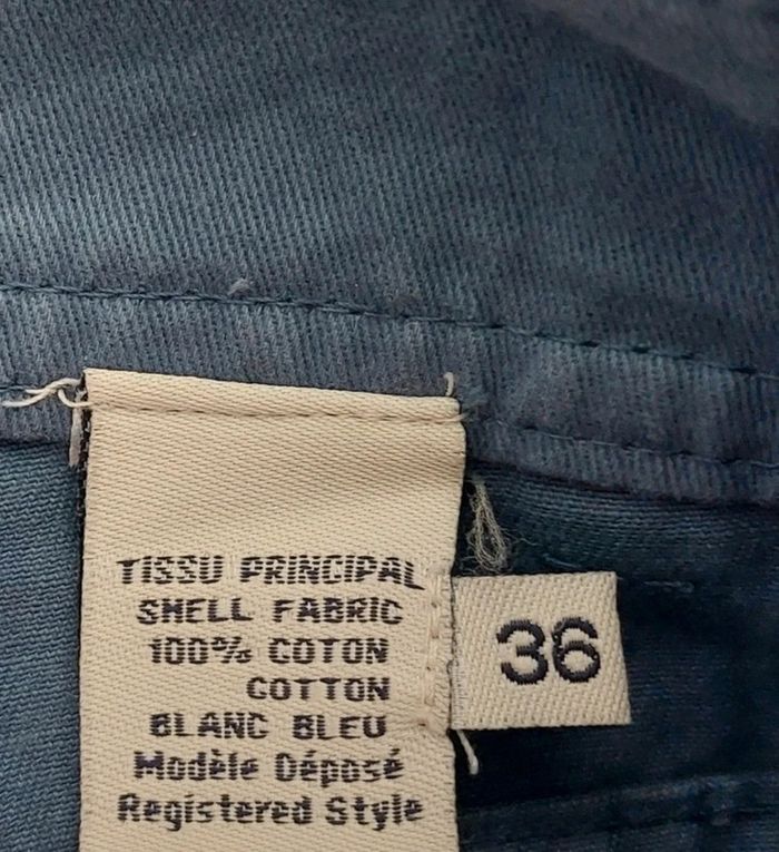 Pantalon bleu en coton jambes larges cargo femme taille 36 - photo numéro 5