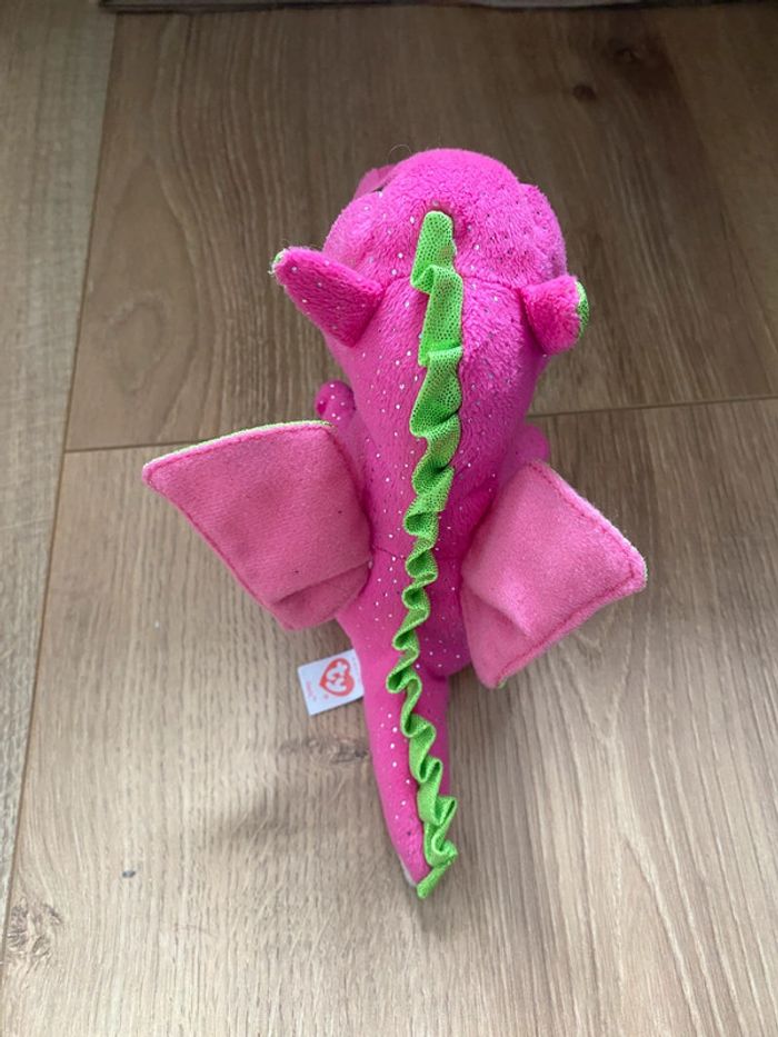 Peluche dragon avec paillette rose - photo numéro 2