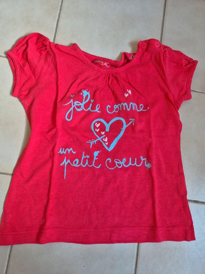 Lot 5 t-shirt manche courte fille 24 mois - photo numéro 5