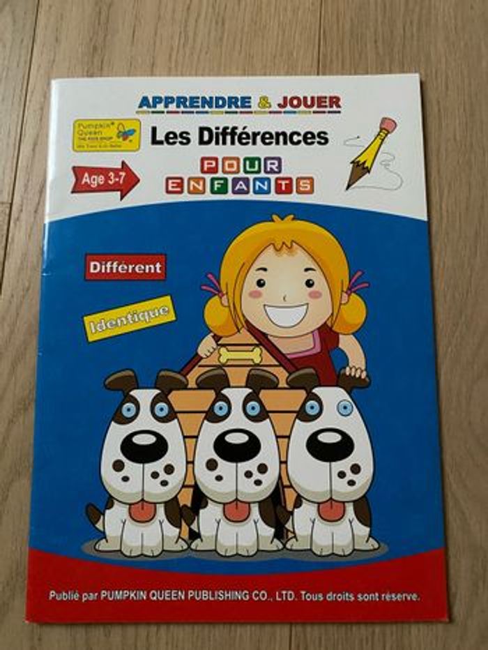 Livre Apprendre et jouer les différences pour enfants