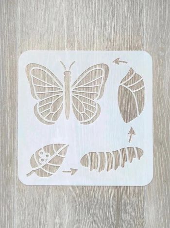 Pochoir du cycle de vie du papillon