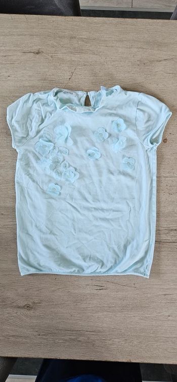 Blouse bleu clair, manches courtes, Okaïdi, 14 ans, nickel