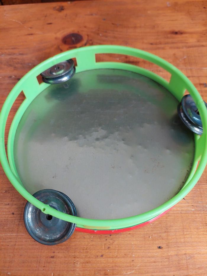 Lot de 2 tambourins en métal année 60 - photo numéro 4