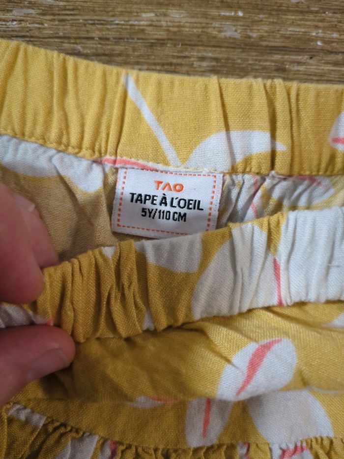 Jupe jaune fleurs tao 5 ans neuve printemps - photo numéro 3