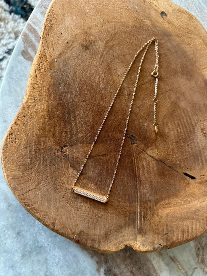 Collier fossil bronze et strass 💫 - photo numéro 2