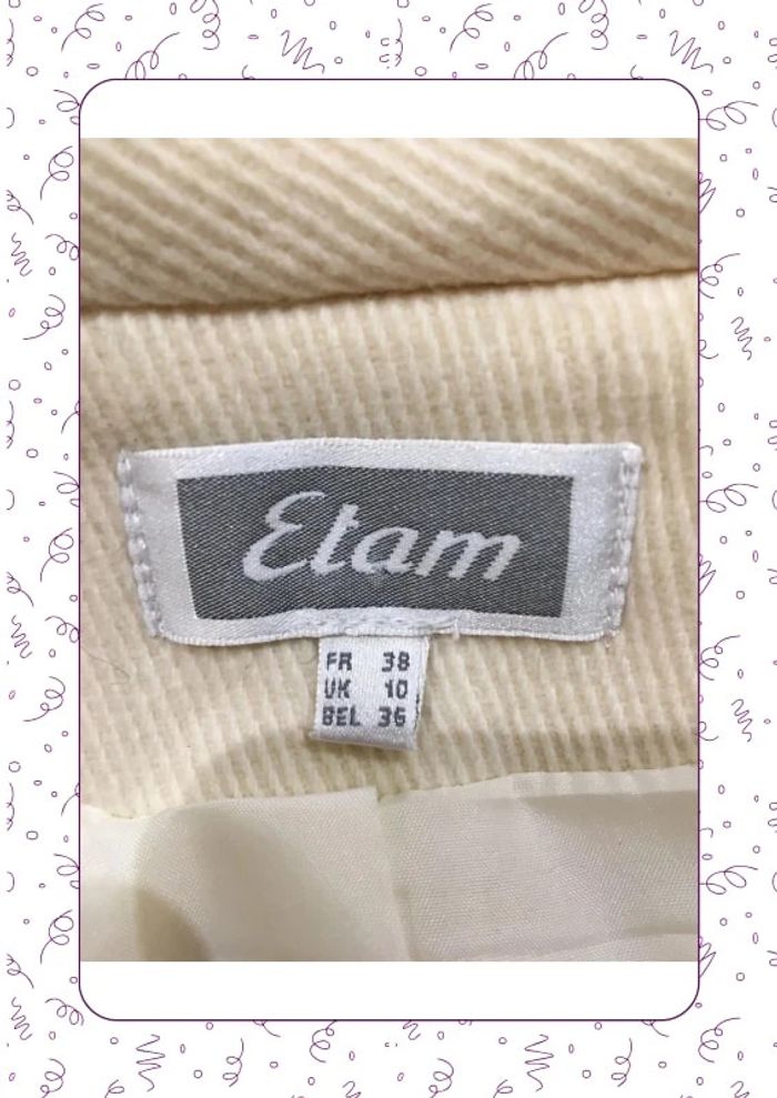 Manteau en laine crème etam - photo numéro 6